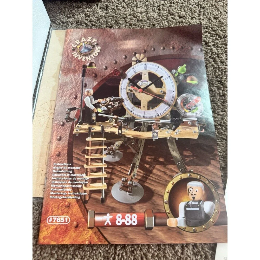 RARE Meccano Erector #7651 Time Machine Clock 3-in-1 Model Set Appears Complete